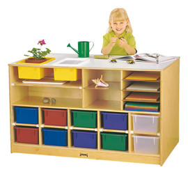 Jonti-Craft Mobile Twin Storage Island - without Trays Jonti-Craft Shiffler Furniture and Equipment for Schools
