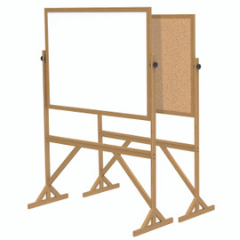 Ghent Reversible Whiteboard / Cork Bulletin Board with Wood Frame Ghent Shiffler Furniture and Equipment for Schools
