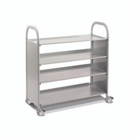 Callero Flat Shelf Cart in Silver Gratnells Shiffler Furniture and Equipment for Schools
