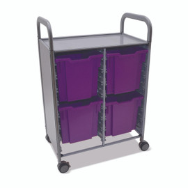 Callero Double Cart with 4 Jumbo trays in Plum Purple Gratnells Shiffler Furniture and Equipment for Schools