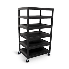 Six Flat-Shelf Structural Foam Plastic Cart Luxor Shiffler Furniture and Equipment for Schools