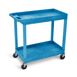 32" x 18" Tub Cart - Two Shelves, Blue Luxor Shiffler Furniture and Equipment for Schools