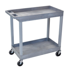 32" x 18" Tub Cart - Two Shelves, Gray Luxor Shiffler Furniture and Equipment for Schools