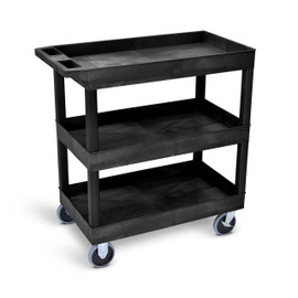 32" x 18" Tub Cart - Three Shelves, HD Black Luxor Shiffler Furniture and Equipment for Schools