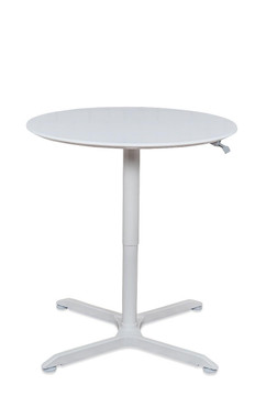 32" Pneumatic Height Adjustable Round Cafe Table Luxor Shiffler Furniture and Equipment for Schools