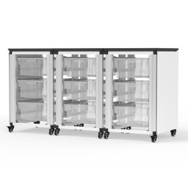 Modular Classroom Storage Cabinet - 3 side-by-side modules with 9 large bins Luxor Shiffler Furniture and Equipment for Schools