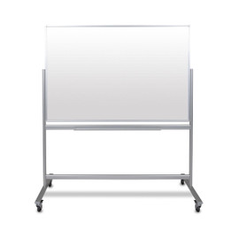 60"W x 40"H Double-Sided Mobile Magnetic Glass Marker Board Luxor Shiffler Furniture and Equipment for Schools