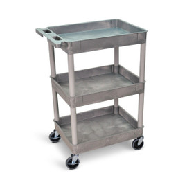 Tub Cart - Three Shelves, Gray Luxor Shiffler Furniture and Equipment for Schools