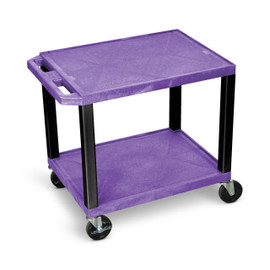 26"H AV Cart - Two Shelves - Black Legs, Purple Luxor Shiffler Furniture and Equipment for Schools