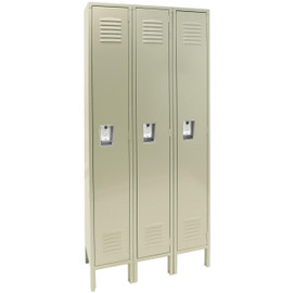 Republic Single Tier Metal Locker 12"w x 12"d x 66"h 3 Wide - Assembled Republic Storage Systems, LLC Shiffler Furniture and Equipment for Schools