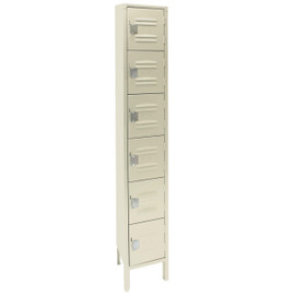 Republic Six Tier Metal Locker 12"w x 12"d x 78"h 1 Wide - Assembled, Classic Tan Republic Storage Systems, LLC Shiffler Furniture and Equipment for Schools
