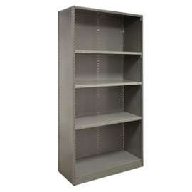 2000 Series 48"w x 12"d x 85"h Closed Steel Shelving Angle Post Starter with 5 Shelves, Dove Gray Republic Storage Systems, LLC Shiffler Furniture and Equipment for Schools