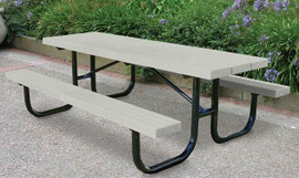 Providence 6' Rectangular Composite Outdoor Activity Table with Steel Frame; DESERT TAN - 6 seats KirbyBuilt Quality Products Shiffler Furniture and Equipment for Schools