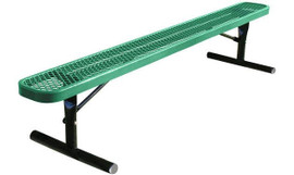 SuperSaver 6' thermoplastic coated expanded metal outdoor BENCH NO BACK, Portable - Green KirbyBuilt Quality Products Shiffler Furniture and Equipment for Schools