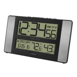 La Crosse Atomic Digital Wall Clock with Indoor Temperature and Humidity (Silver Sides), Set of 5 La Crosse Technology Shiffler Furniture and Equipment for Schools