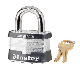 Master Lock 2" laminated steel padlock, 3/8" x 1" shackle, keyed alike Master Lock Shiffler Furniture and Equipment for Schools