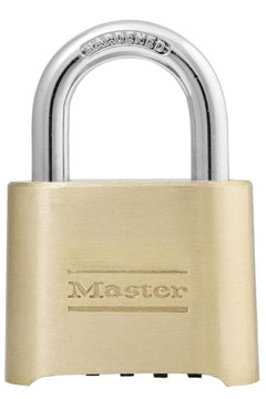 Master Lock 2" solid brass resettable combination padlock, 5/16" x 1" shackle Master Lock Shiffler Furniture and Equipment for Schools