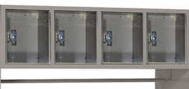 Republic 4 Door Clearview Locker LockeRack Horizontal Section - Unassembled, Classic Tan