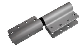 Wrap around hinge set, Right Hand In / Left Hand Out, bright aluminum dip, for 1 inch thick material