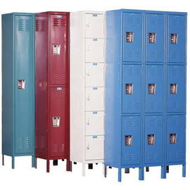 12x12x12 Six Tier 1-Wide Premium Stock Wardrobe Locker Unassembled Hallowell Shiffler Furniture and Equipment for Schools