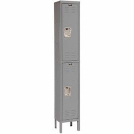 12x15x36 Double Tier 1-Wide Premium Stock Wardrobe Locker, Assembled Hallowell Shiffler Furniture and Equipment for Schools