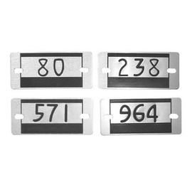 Locker number plates '101-200' Aluminum with black numbers 1-1/16" x 2-5/16" Other Shiffler Furniture and Equipment for Schools