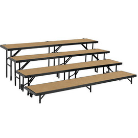 National Public Seating RS4LHB 4 Level Straight Riser 18Wx96Lx8H & 18Wx96Lx16H & 18Wx96Lx24H & 18Wx96Lx32H Hardboard National Public Seating Shiffler Furniture and Equipment for Schools
