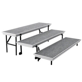 National Public Seating TP72 Three level Transport Tapered Riser, Gray National Public Seating Shiffler Furniture and Equipment for Schools