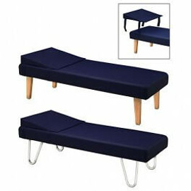 Recovery couch, wooden legs, navy blue School Health Corp. Shiffler Furniture and Equipment for Schools
