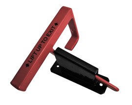 Door Security Latch, Includes Cable Lock & Holster - fits Single Door, Left Handed, 8-1/2"W x 5-1/4"D