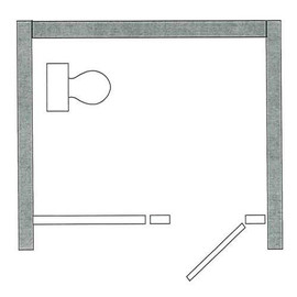 Powder Coated Steel/Baked enamel Alcove, 60-64 inches specify size, headrail braced - wrap around hinges, stirrup brackets and a 36 inch door with ADA hardware. Accurate Partitions Shiffler Furniture and Equipment for Schools