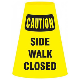 Cone Cuff Sleeve - CAUTION SIDE WALK CLOSED, Pack of 6 Accuform Signs Shiffler Furniture and Equipment for Schools