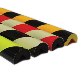 Type A Round Corner Protector - Self Adhesive 16 Feet x 1 9/16" - Black & Yellow american permalight Shiffler Furniture and Equipment for Schools