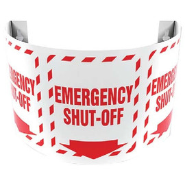 RE-Plastic Curved Project Emergency Shut-Off, 6" Accuform Signs Shiffler Furniture and Equipment for Schools