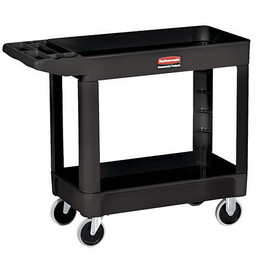 Large 2-Shelf Utility Cart, Beige Newell Rubbermaid Shiffler Furniture and Equipment for Schools