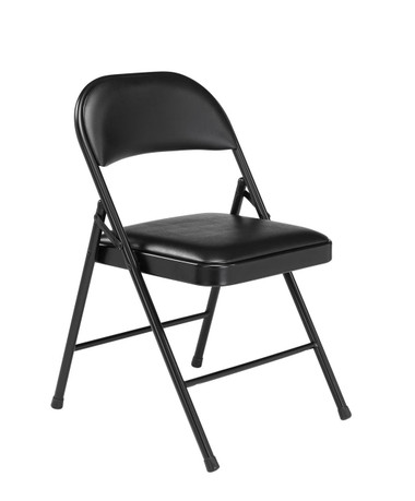 Buy Commercialine Vinyl Padded Steel Folding Chair, Black (Pack of