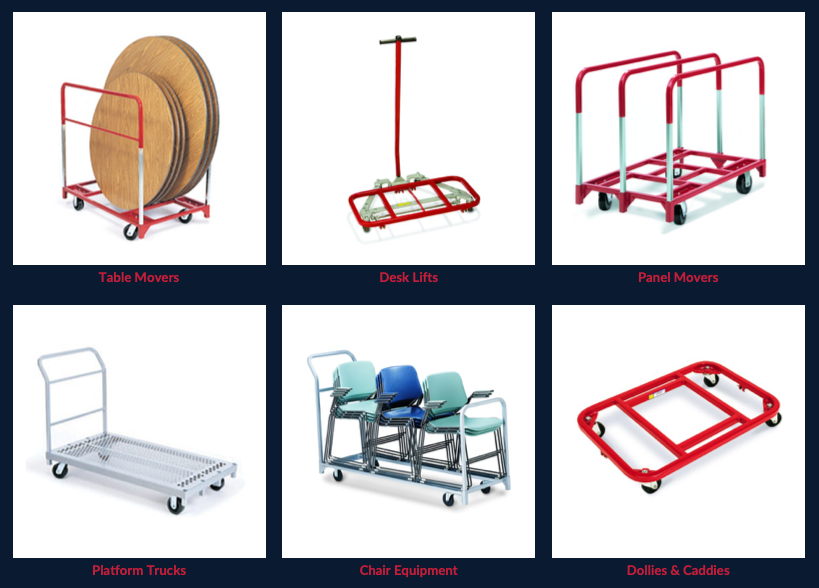 Furniture dollies for moving school furniture