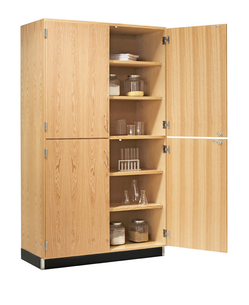 Buy Diversified Woodcrafts Tall Cabinet, 4 Solid Doors, Oak, 48