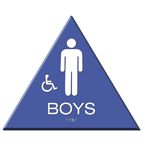 Boys Bathroom Sign Blue