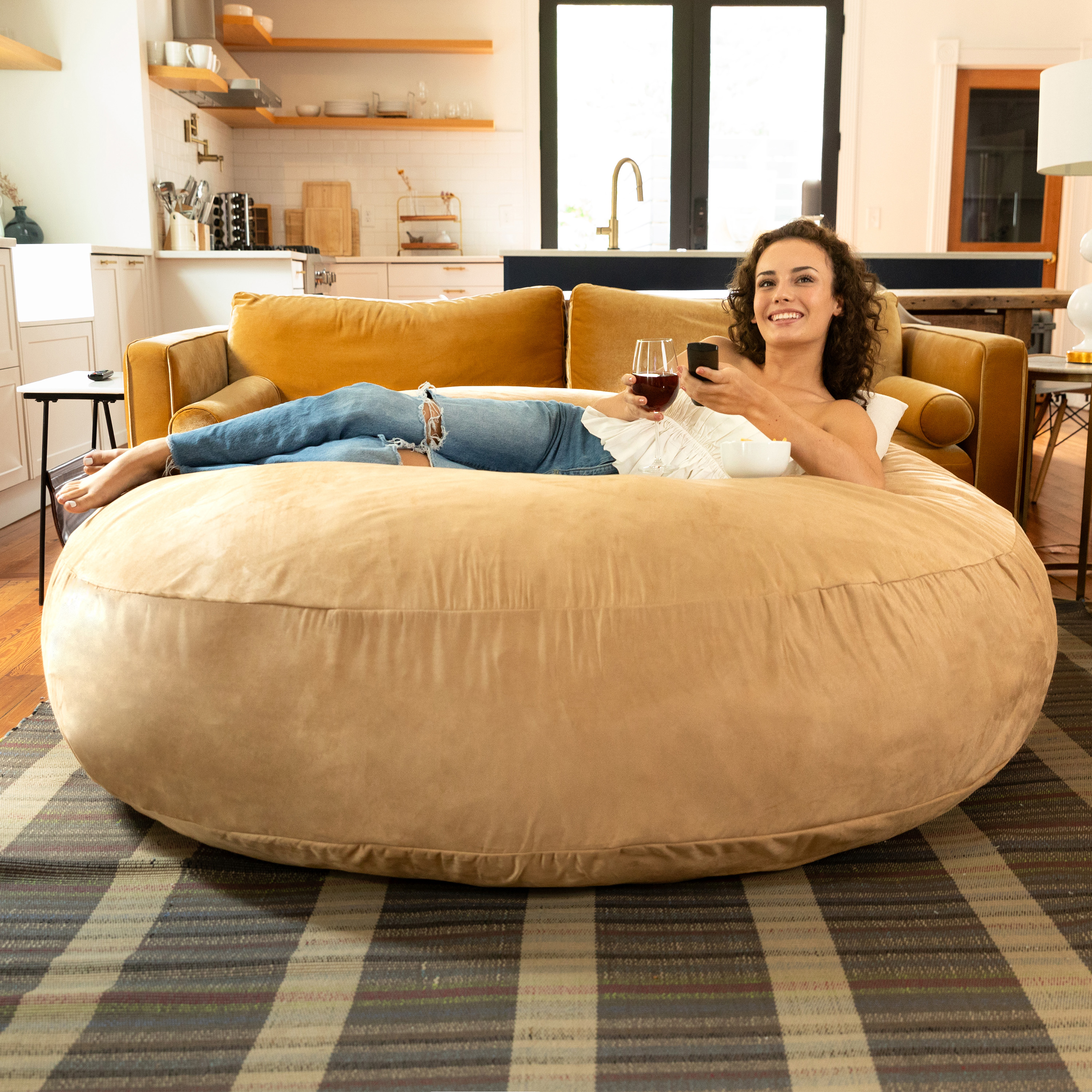 Buy Jaxx 6 ft Cocoon - Large Bean Bag Chair for Adults, Camel