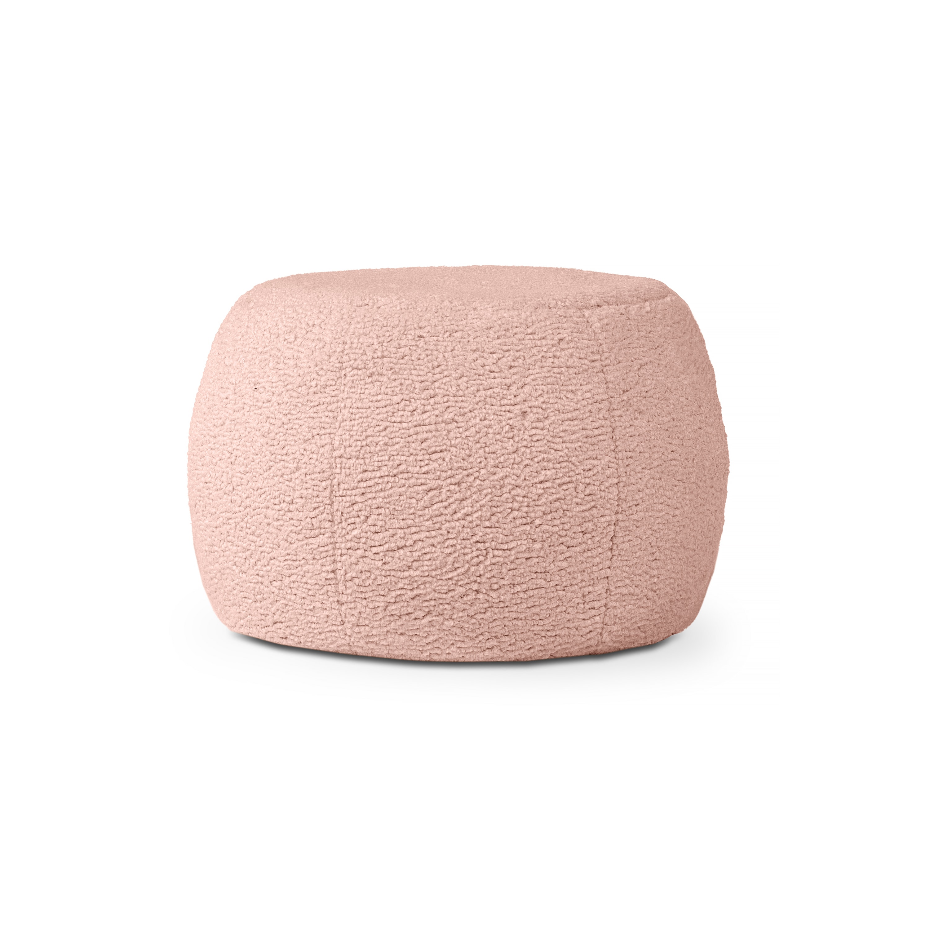 Jaxx Ellis Ottoman Shearling Faux-Lamb Plush Pouf, Small, Pink