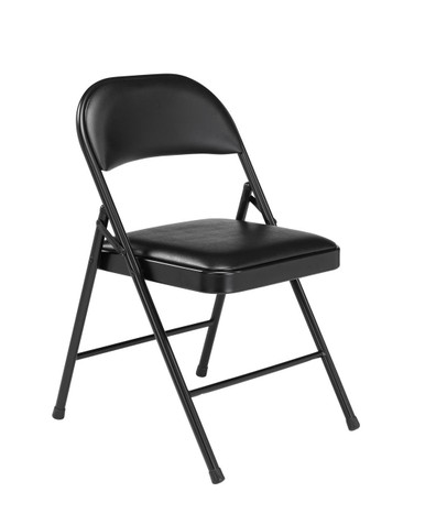 Buy Commercialine Vinyl Padded Steel Folding Chair, Black (Pack of