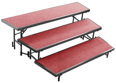 Classroom Risers Buy NPS 3 Level Tapered Standing Choral Riser, Red Carpet (18