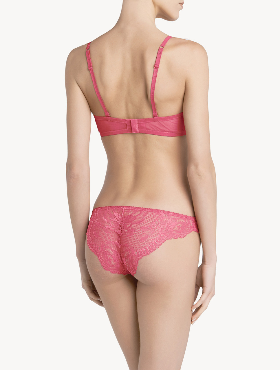 Mutandine Da Femminuccia In Raso Rosa Acceso/nero - Slip Da Bikini Da