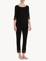Pigiama in jersey di viscosa stretch nero_1