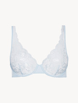 Reggiseno con ferretto in Lycra® blu con pizzo Leavers_0