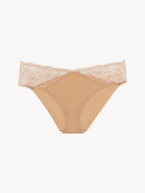 Slip medio in Lycra® beige con pizzo Leavers_0