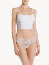 Brassière in Lycra® bianca con pizzo Leavers_1