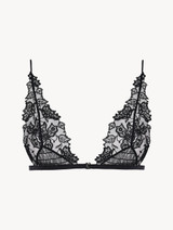 Reggiseno a triangolo in tulle ricamato floreale nero_0