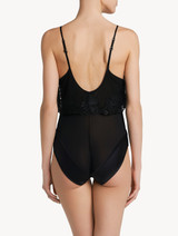 Body con ferretto in tulle ricamato nero con raso di seta_2